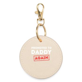 Pregnant Dad Family Happiness Parents Statement - Round Keyring - oyster - Front