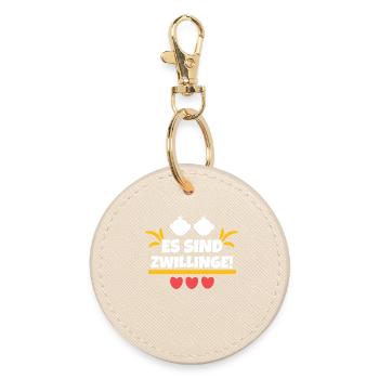 Baby Heart Statement Pregnancy Pregnant - Round Keyring - oyster - Front