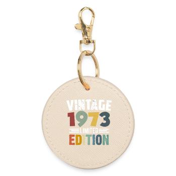 52. Geburtstag Jahrgang 1973 Geschenk - Runder Schlüsselanhänger - Auster - Vorne