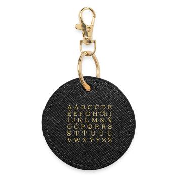 CZECH Alphabet Czech Republic - Round Keyring - black - Front