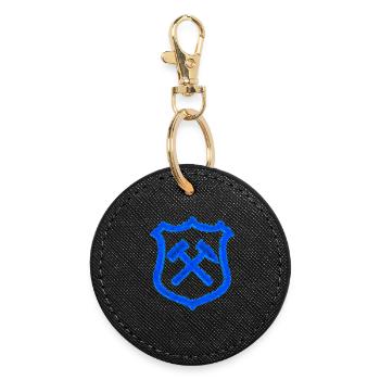 Hammer und Schlägel Bergbau Schalke Kohle Geschenk - Runder Schlüsselanhänger - Schwarz - Vorne