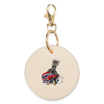 Pompier pompier sauveteur - Porte-clés rond - huître - Devant