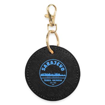 Sarajevo City Badge - Round Keyring - black - Front