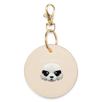 Cute panda bear with anti-friendship theme - Round Keyring - oyster - Front