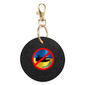 Ukraine Flag Paix - Porte-clés rond - noir - Devant