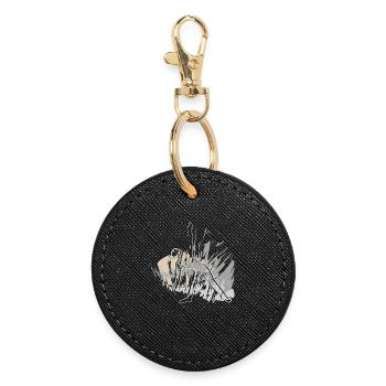 Triangle Yoga motif for yoga friends - Round Keyring - black - Front