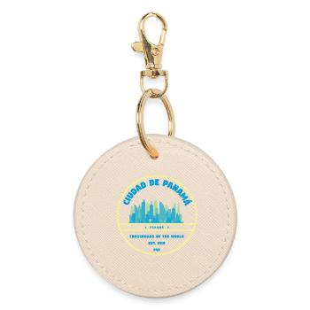 Panama City Skyline Emblem - Round Keyring - oyster - Front