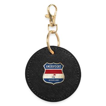 Design du blason d'Amersfoort, Pays-Bas - Porte-clés rond - noir - Devant