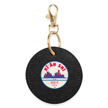 Xi'an Skyline Badge - Round Keyring - black - Front