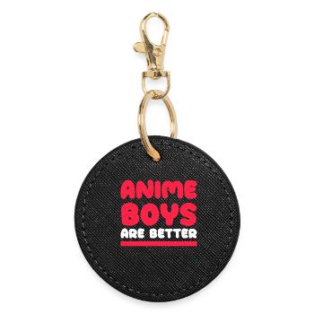 Anime Cosplay Comic Nerdy Geek Manga Statement - Round Keyring - black - Front