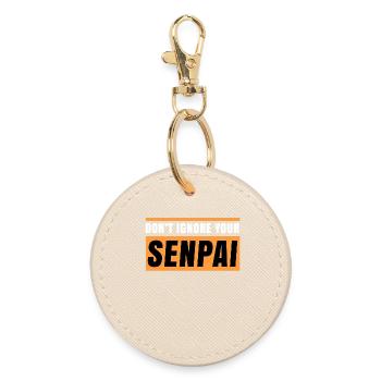 Anime Statement Asian Comic Manga Geek Kanji - Round Keyring - oyster - Front