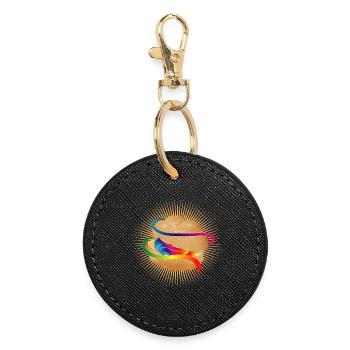 Illustration d’une bouffée à la crème colorée - Porte-clés rond - noir - Devant