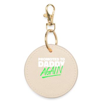 Parents Pregnant Dad Cool Saying Family Happiness - Round Keyring - oyster - Front