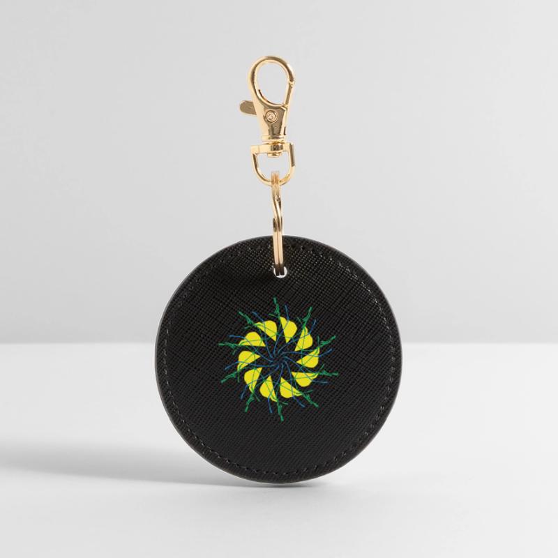 Random patterns circled Round Keyring
