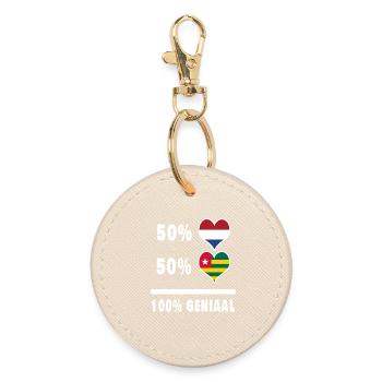 Togo and the Netherlands 100% Genius flag - Round Keyring - oyster - Front