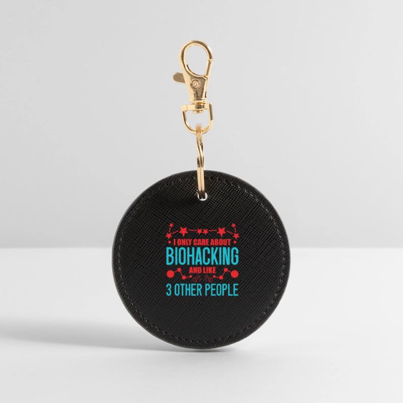 Fun biohacking design Round Keyring
