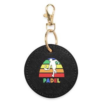 Padelspiel Padel-Tennis Spieler Spruch Training - Runder Schlüsselanhänger - Schwarz - Vorne