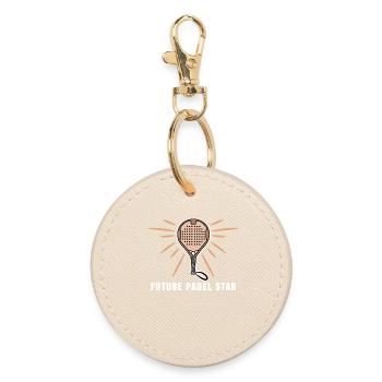 Padel Player Racket Sport Padel Game Statement - Round Keyring - oyster - Front