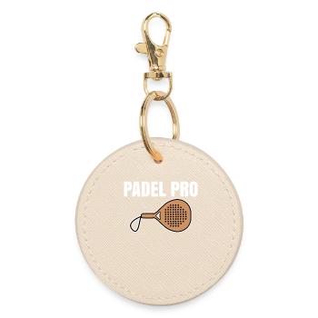 Sport: Saying, Player, Padel, Racket, Padel Game - Round Keyring - oyster - Front