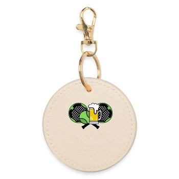 Padel Game Padel Player Racket Setback Sport - Round Keyring - oyster - Front