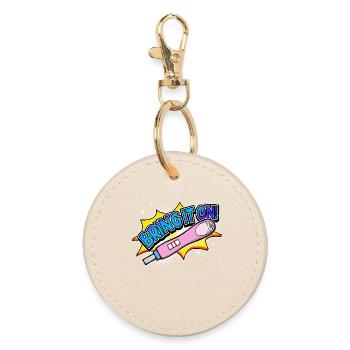 Mother Pregnant Pregnancy Statement Family - Round Keyring - oyster - Front