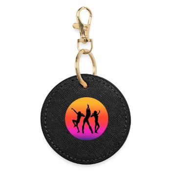diso, disco fan, disco music - Round Keyring - black - Front