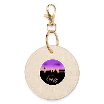 Leipzig Fine Skyline - Porte-clés rond - huître - Devant