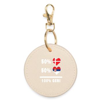 Serbie et Danemark 100% Genius Flag - Porte-clés rond - huître - Devant
