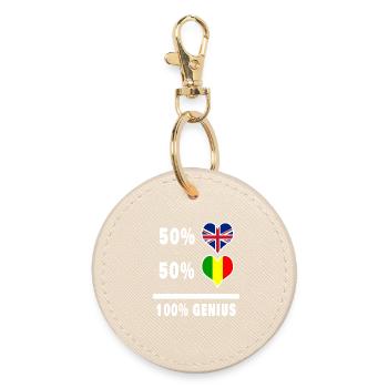 Mali et Grande-Bretagne 100% Genius Flag - Porte-clés rond - huître - Devant