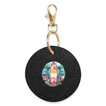 Surfboard - Round Keyring - black - Front