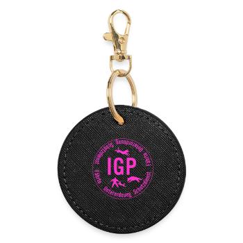 IGP Hundesport - Rund, pink - Runder Schlüsselanhänger - Schwarz - Vorne