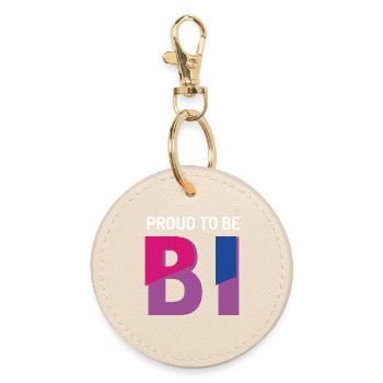 Proud To Be Bisexual - Round Keyring - oyster - Front