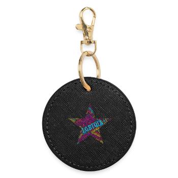 LGBTQIA+ Star Word Cloud Lgbt Gay Pride T-Shirt - Porte-clés rond - noir - Devant