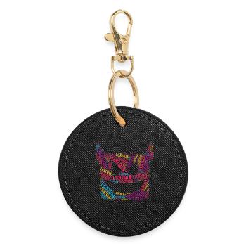 LGBTQIA+ T-shirt Diable Nuage de mots Gay Pride LGBT - Porte-clés rond - noir - Devant
