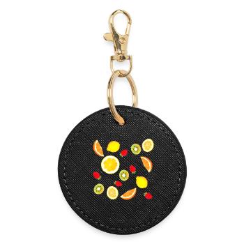 Assortment of fresh fruit - Round Keyring - black - Front