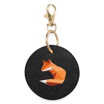 fuchs ORGAMI style - Runder Schlüsselanhänger - Schwarz - Vorne