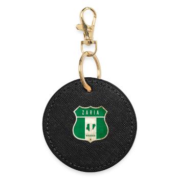 Zaria Nigeria coat of arms flags design - Round Keyring - black - Front