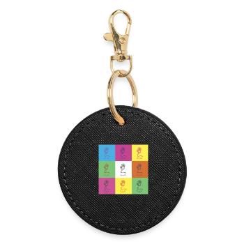 Microphone design - Round Keyring - black - Front