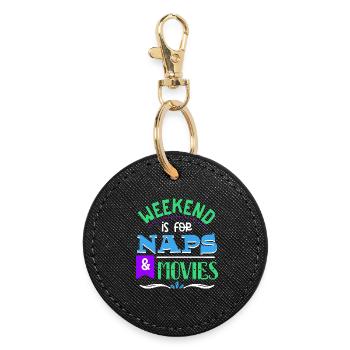 Watch Movie Statement Streaming Theater Movies - Round Keyring - black - Front