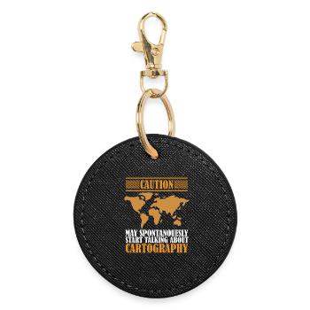 Cartography design - Round Keyring - black - Front
