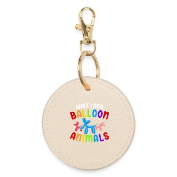 Design torsadé en forme de ballon - Porte-clés rond - huître - Devant