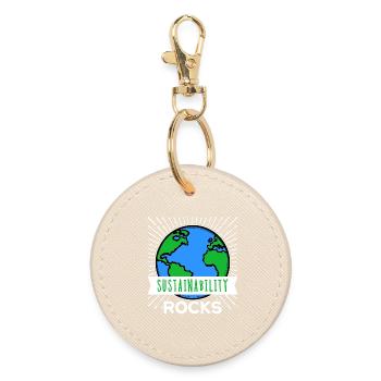 Sustainability Environment Statement Nature Conservation Earth - Round Keyring - oyster - Front