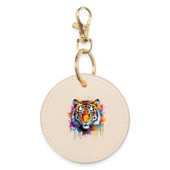 Tigre - Porte-clés rond - huître - Devant