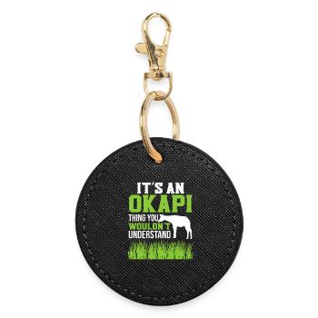 Okapi zoo adventure - Round Keyring - black - Front