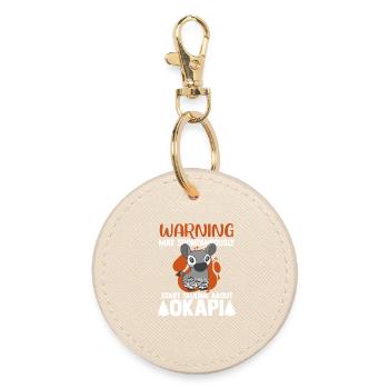 Okapi between forest and wilderness - Round Keyring - oyster - Front