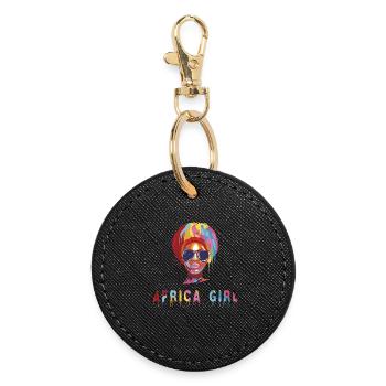 Fille africaine - Porte-clés rond - noir - Devant