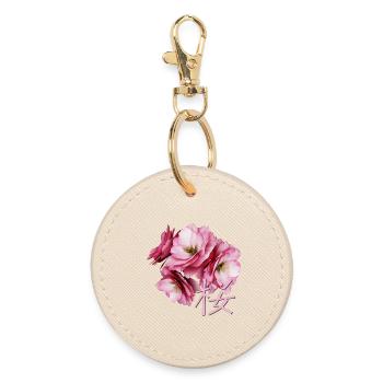 Cherry Blossom - Runder Schlüsselanhänger - Auster - Vorne