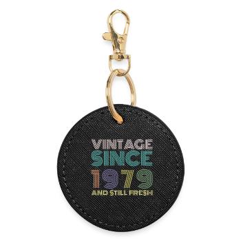 1979 Vintage - Runder Schlüsselanhänger - Schwarz - Vorne