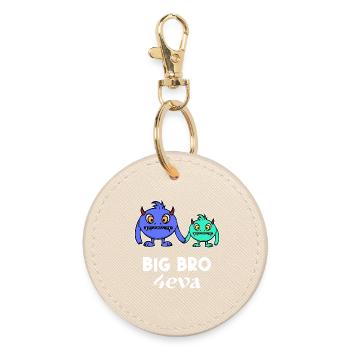 Siblings Brother's Heart Bro Big Brother Statement - Round Keyring - oyster - Front