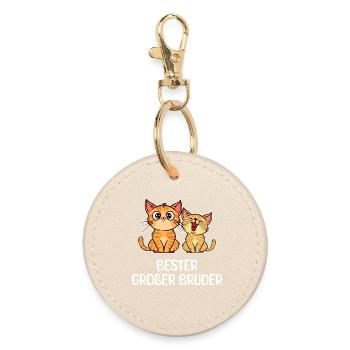 Frère et sœur Amour Bro Cat Déclaration Big Brother - Porte-clés rond - huître - Devant